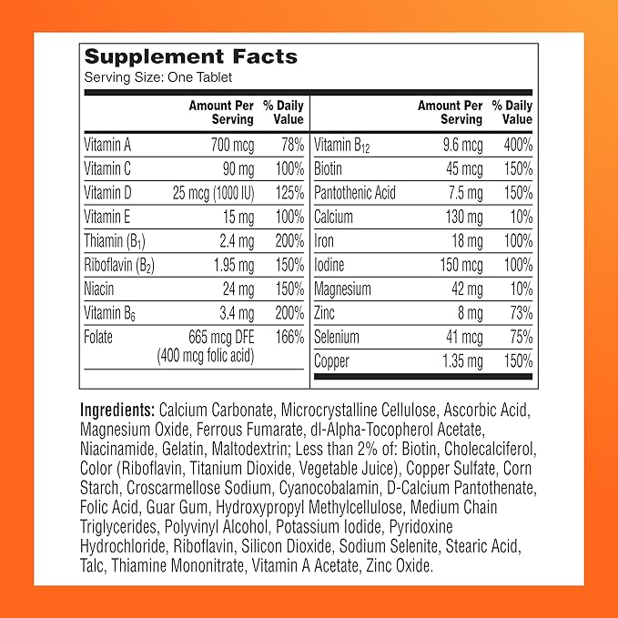 One A Day Multivitamin for Women- Daily Vitamins for Woman with Biotin, Calcium, Folic Acid, Iron & Zinc, Complete Women’s Vitamins, 200 Ct (Packaging May Vary)