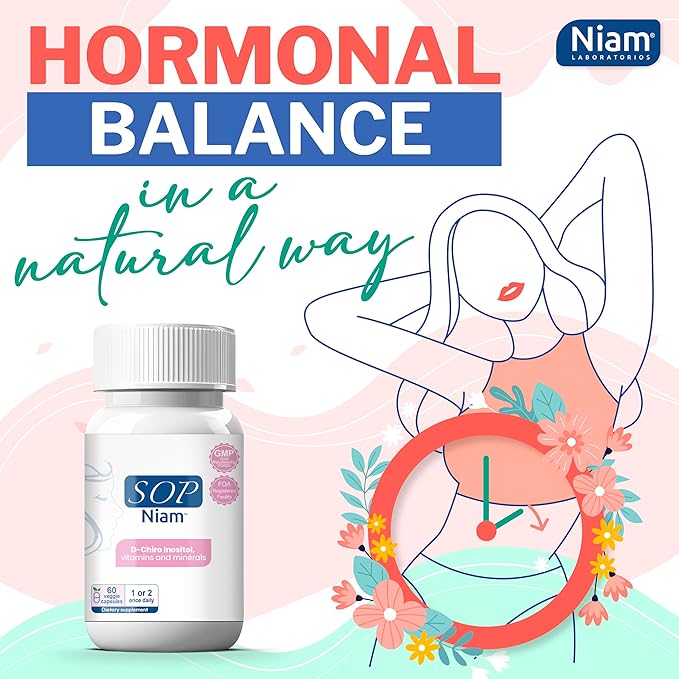 60 Day Supply | D-Chiro Inositol Supplement for PCOS - 500mg | Folic Acid, Vitamin B6, B12, D3 & Biotin | Polycystic Ovary Syndrome | Hormonal Balance & Fertility Support