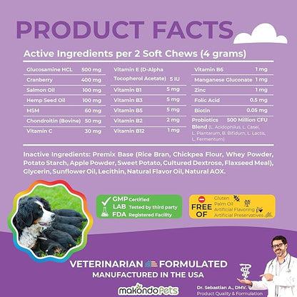 Dog Prenatal Vitamins – 120 Soft Chews Multivitamin, Folic Acid, Zinc, B-Complex, DHA & EPA Omegas and Probiotics Supplement for Pregnant, Nursing Breastfeeding pet – Mom & Puppy Vitamin Formula.