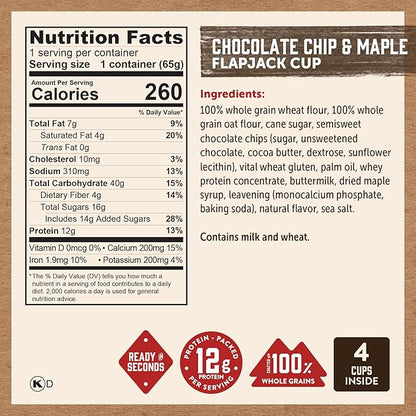 Kodiak Cakes Protein Pancake On The Go Flapjack Cups Mix; Buttermilk, Chocolate Chip, & S’mores Variety Pack