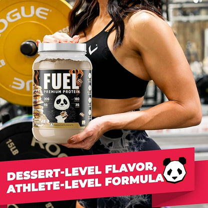 Underground Bio Labs Panda Fuel Premium Protein Whey,Hydrolyzed Collagen,Casein,Probiotics, Enzymes, Keto Friendly,Time Release, 25 Servings (2.5 Pound, Campfire S'Mores)