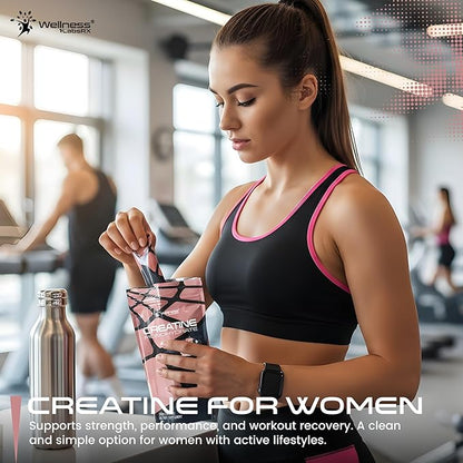 WELLNESS LABSRX Creatine Monohydrate Powder Sachets 300g – Peach Flavor Micronized Creatine Powder Supplement, Creatine for Women and Men, Supports Muscle Strength, Energy, Performance - 60 Servings