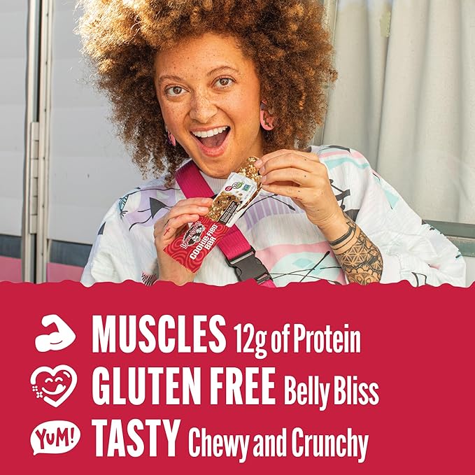 Lenny & Larry's Cookie-fied Bar – Chocolate Chip Cookie Dough Vegan Protein Bars 9x45g – Healthy Snacks with 12g Plant Protein & 5g Fiber – Gluten-Free Power Bar, Non-GMO & Vegan