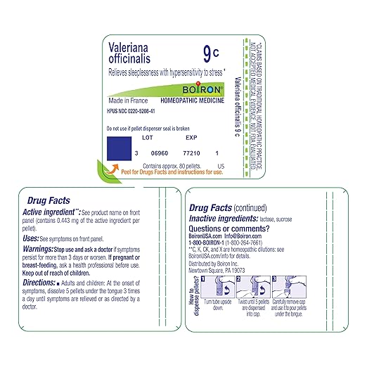 Boiron Valeriana Officinalis 9C for Sleeplessness with Hypersensitivity to Stress - 80 Pellets