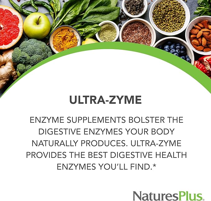 NaturesPlus Ultra-Zyme - 90 Tablets - Enzyme Supplement to Support Healthy Digestion - Gluten Free - 45 Servings