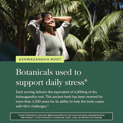 Gaia Herbs Organic Ashwagandha Gummies - Stress Support* - Made with Cinnamon & Ginger - Gluten Free & Vegan - 81 Count (27 Servings)