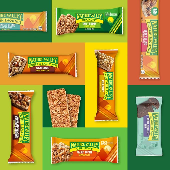 Nature Valley Protein Chewy Snack Bars, Peanut Butter Dark Chocolate, 20 Bars, 28.4 oz
