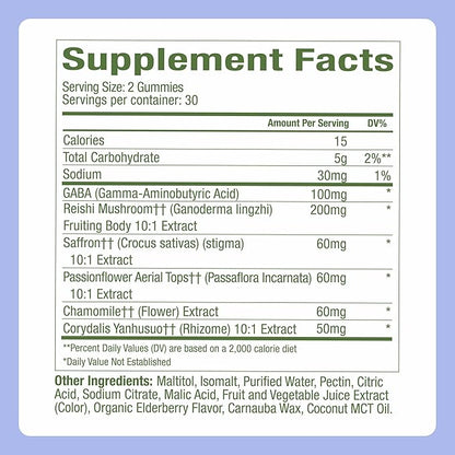 Plant People WonderSleep Mushroom Gummies Supplement for Sleep, No Melatonin with Reishi Super Mushrooms, Wild Elderberry Flavor, Sugar-Free (60 Count)