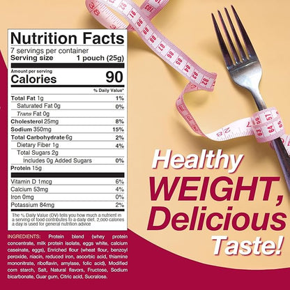 ProtiDIET Naturally Flavored Protein Pancake Mix - Low Fat High Protein Snacks - Nutrient-Rich Pancakes for Breakfast - Perfect On-the-Go Pancakes - 7 Pancake Mix Packets Per Box