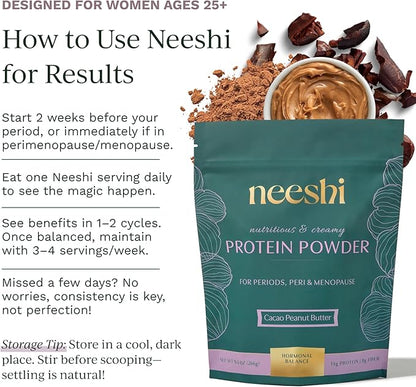 Hormone Balance Protein Powder – PMS & Perimenopause Relief for Cramps, Bloating & Mood Swings – Vegan Plant Based Superfood – 7 Servings