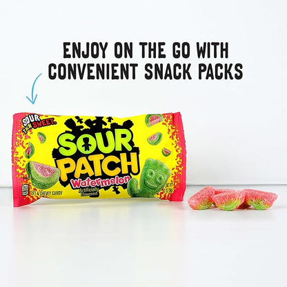 SOUR PATCH KIDS Watermelon Soft & Chewy Candy, Bulk Candy, 24 - 2 oz Bags