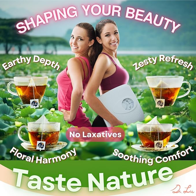 Dr. Lu’s Happy Slim Herbal Tea | 100% Natural Tea for Digestive Comfort & Body Balance | Gentle Colon Cleanse Tea for Daily Detox | 11 Herbs incl. Hawthorn, Lotus Leaf, Burdock, Dandelion | Laxative-Free