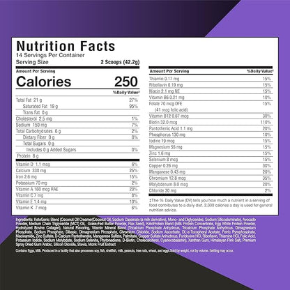 Keto Science Ketogenic Meal Shake Vanilla Dietary Supplement, Keto Protein, Rich in MCTs and Protein, Packed with Collagen, Vitamins and Minerals, Keto and Paleo Friendly, Weight Loss, (14 servings), 20.49 Oz