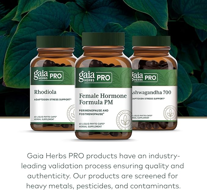 Gaia Herbs Pro Female Hormone Formula PM - Women's Health Supplement for Menopause & Sleep Support - Black Cohosh & St. John's Wort - Vegan, Soy-Free & Gluten-Free - 60 Liquid Phyto-Caps (30 Servings)