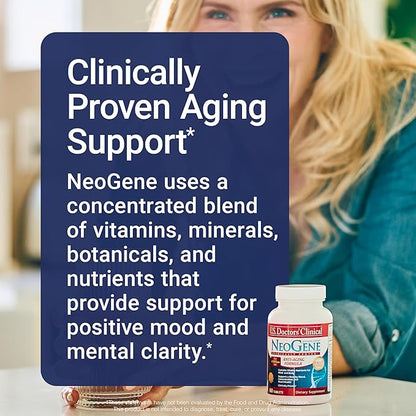 U.S. Doctors’ Clinical NeoGene (Formerly) GH3 Clinically Proven Aging Support Supplement with Nutrients for Supporting Mood, Cognition, Heart Health, Antioxidant Support [1 Month - 60 ct.]