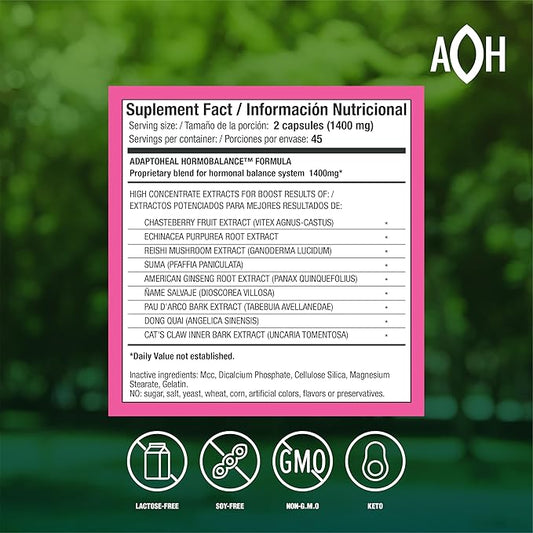 Hormone Balance for Women – Menopause & PMS Support Supplement – Adaptogens for Female Balance & Wellness – 90 Vegan Capsules