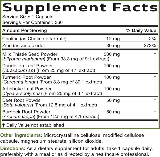 Bronson Liver Detox Advanced Detox & Cleansing Formula Supports Health Liver Function with Milk Thistle, Dandelion Extract, Turmeric, Artichoke Leaf & More, Non-GMO, 360 Vegetarian Capsules