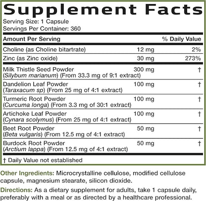 Bronson Liver Detox Advanced Detox & Cleansing Formula Supports Health Liver Function with Milk Thistle, Dandelion Extract, Turmeric, Artichoke Leaf & More, Non-GMO, 360 Vegetarian Capsules