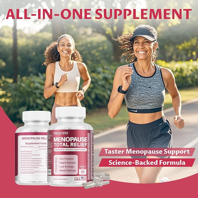 Menopause Supplements for Women, Support Hot Flashes & Night Sweats, with Black Cohosh, DIM & Evening Primrose, Hormonal Balance & Mood Support – 60 Capsules