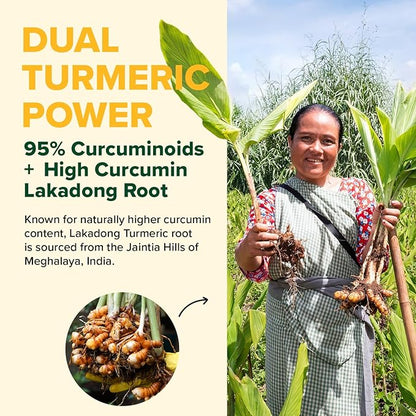 VAHDAM, Turmeric Curcumin Supplement 2000mg (500mg Curcuminoids) with Boswellia & Piperine for Fast Absorption | Supports Joint Health and Mobility | 90 Capsules