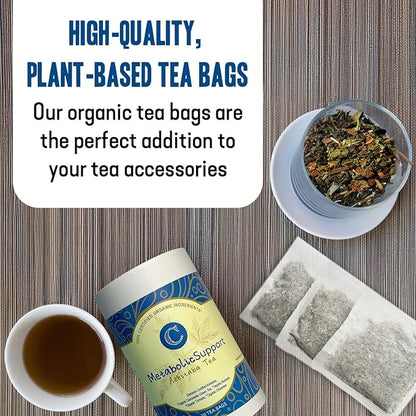 Dr. Cowan’s Garden Organic Ashitaba Green Tea - 20 Teabags - Metabolic Support Herbal Tea Bags with Turmeric Powder, Calming Digestive Support for Health & Well-Being, Ashitaba Herbs Grown in the USA