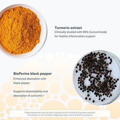 Youtheory Turmeric Extra Strength - 1,000 mg Turmeric Supplement - with 10 mg Black Pepper - Curcumin Joint Support* - Soy, Dairy & Gluten Free -120 Vegetarian Capsules