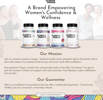 Flower Power Divine Feminine Wellness Blend Capsules – Daily Herbal & Probiotic Supplement for Women’s Balance & Wellness – 30 Count