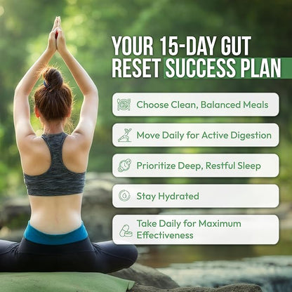 15 Day Colon Cleanse for Women – Natural Detox Pills with Herbs, Fiber & Probiotics – Bloating & Constipation Relief, Weight Loss & Gut Health Reset – 30 Capsules