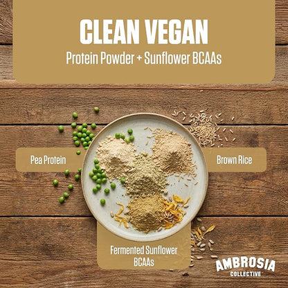 Ambrosia Plant Protein Powder 20g | Vegan Pea Protein Powder with BCAA Amino Acids | Dairy Free, Keto-Friendly, No Added Sugar | 25 Servings | Banana Maple