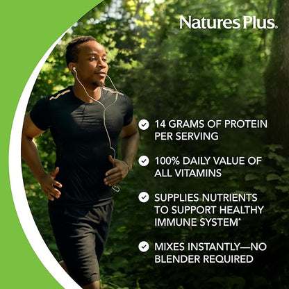 NaturesPlus SPIRU-TEIN, Cookies & Cream - 1.15 lbs - Plant-Based Protein Shake - Non-GMO, Vegetarian, Gluten Free - 15 Servings