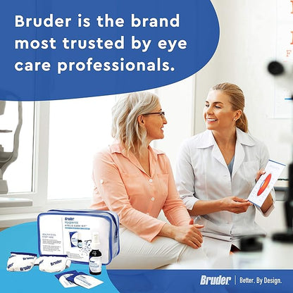 Bruder Hygienic Eyelid Care Kit - Moist Heat Eye Compress Mask, Eyelid Cleansing Wipes & Spray - Soothe Dry Eyes & Improve Health