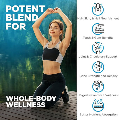 Nutrivein Premium Multi Collagen Pills 2250 mg - 180 Easy-to-Swallow Collagen Capsules: Type I, II, III, V, X Hydrolyzed Protein Peptides for Women and Men - Aging, Joints, Hair, Skin, Bones, & Nails