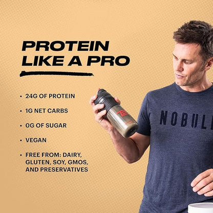 TB12 Plant Based Protein Powder by Tom Brady, 24g of Vegan Pea Protein, Low Sugar, Low Carb, Non-GMO, Keto Friendly, Paleo, Sugar Free, Vanilla Flavor (30 Servings/2.12lbs)