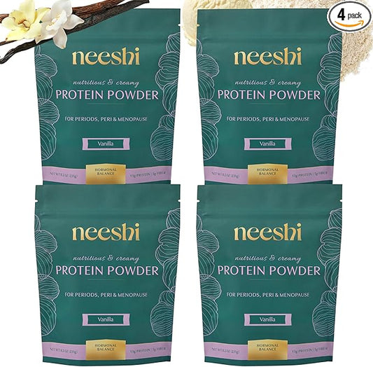 Hormone Balance Protein Powder – PMS & Perimenopause Relief for Cramps, Bloating & Mood Swings – Vegan Plant Based Superfood – 28 Servings
