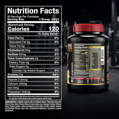 ALLMAX ISOFLEX Pure Whey Isolate Protein Powder - Gluten Free, Low Lactose, Sugar-Free - High-Protein, Clean, Keto-Friendly for Pre Post Workout Supplement for Women and Men | Banana, 2lb