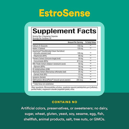 WomenSense EstroSense by Natural Factors, Natural Supplement to Support Estrogen and Hormone Balance During PMS or Menopause, Vegan, Non-GMO, 60 Capsules