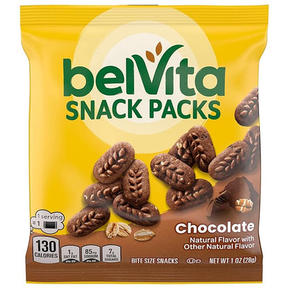 belVita Bite Size Snacks Variety Pack, Blueberry, Chocolate and Cinnamon Brown Sugar Crunchy Bites, 40 Snack Packs