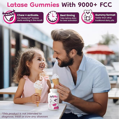 Lactase Enzyme Gummies 9000+ FCC 60 Count – Digestive Enzyme Supplement for Dairy Foods, Chewable Lactase Support, Vegan, Kosher, Made in USA | Moozyme™