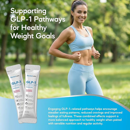 GLP-1 Support Drink Mix Powder - Weight Loss Support Natural Appetite Suppressant & Metabolic Booster for Women Men - Daily Fat Burn Cravings Control & Gut Health GLP1 Support Supplement