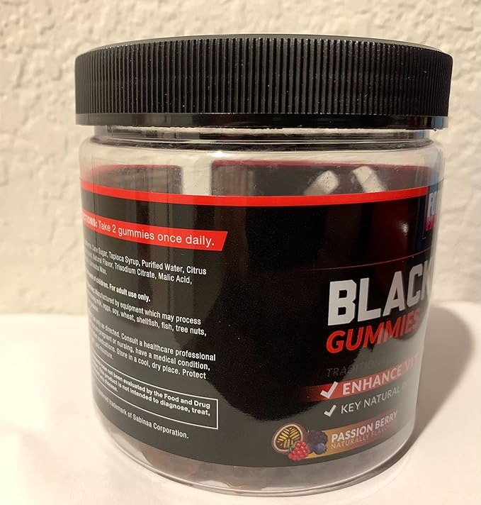 Force Factor Black Maca Gummies, 2-Pack, Black Maca Root to Enhance Male Vitality, Increase Energy & Strength, with BioPerine for Superior Absorption, Delicious Passion Berry Flavor, 120 Gummies