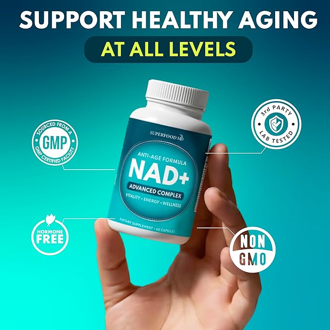 NAD+ Supplement - Liposomal + Resveratrol for Women & Men, Astaxanthin, CoQ10, Alpha Lipoic Acid, Green Tea, Urolithin - 180 Capsules