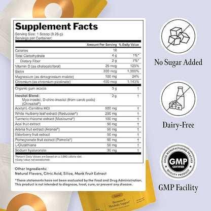 Ovii Metabolic Support for Women – Reducose® White Mulberry with Myo-Inositol & D-Chiro Inositol 40:1 Blend – Hormone Balance, Glucose Support & Appetite Control Supplement – 30 Servings, Tropical