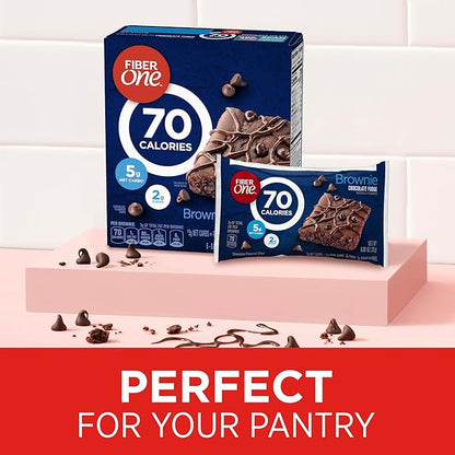 Fiber One 70 Calorie Brownies, Chocolate Fudge Snack Bars, 6 Ct, 5.34 oz (Pack of 8)