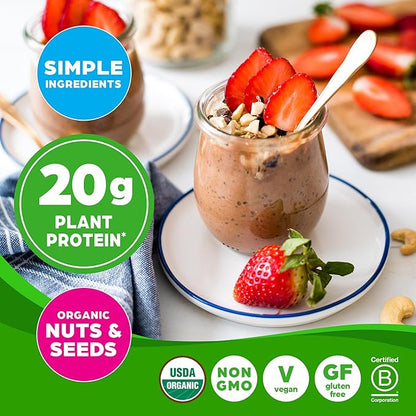 Orgain Organic Simple Vegan Protein Powder, Chocolate - 20g Plant Based Protein, Made with less Ingredients, No Artificial Sweeteners, Gluten Free, No Dairy or Lactose, 1.25 lb (Packaging May Vary)