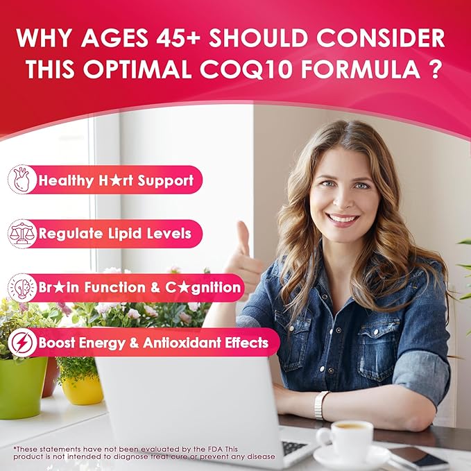 Red Yeast Rice Gummies 600mg & CoQ10 200mg for Adult, 12-in-1 High Absorption Coenzyme Q10 Supplement Plus Omega 3, PQQ, Astaxanthin, Methyl B12, Support Brain, Energy, Immunity, Antioxidant, 60Cts