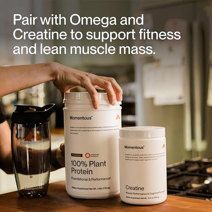 Momentous Vegan Protein Powder - 20 g Plant-Based Protein - NSF Certified for Sport - Gluten-Free - Non-GMO - 22 Servings for Essential Everyday Use - Vanilla Spice