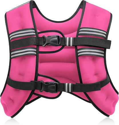 ZELUS Weighted Vest, 6lb/8lb/12lb/16lb/20lb/25lb/30lb Weight Vest with Reflective Stripe for Workout, Strength Training, Running, Fitness, Muscle Building, Weight Loss, Weightlifting