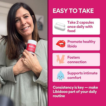VoomVaya Libidooo - Libido Support for Women Over 35 | Female Libido Booster to Support Mood, Energy & Confidence – 3rd Party Tested - 60 Capsules
