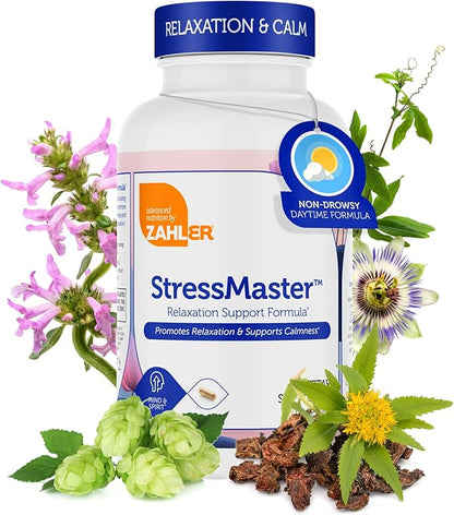 Zahler StressMaster, Relaxation Support Supplement, Promotes Natural Calm, Certified Kosher 120 Capsules