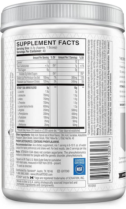 Xtend Scivation EAA + BCAA Powder | Muscle Recovery & Lean Muscle Growth | 9 Essential Amino Acids for Intra Workout or Post Workout Recovery | 10g EAAs Per 2 Servings | Mango 40 Servings